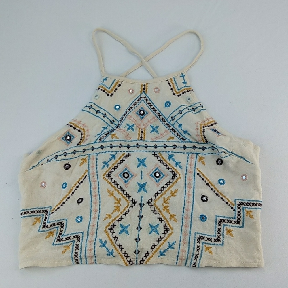 Xhilaration hatler top tan size large